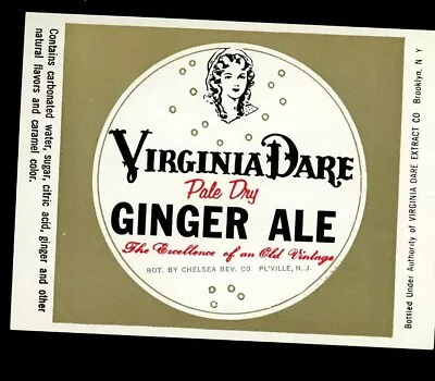 Virginia Dare Pale Dry Ginger Ale Label Brooklyn NY • $13