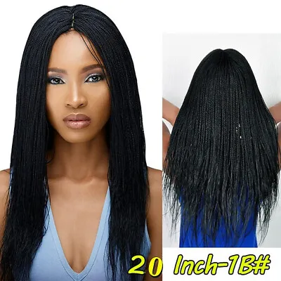 £27.59 • Buy 22  Black Afro Braided Wig Full Wig Micro Twist Braids Wigs Synthetic Hair Heat
