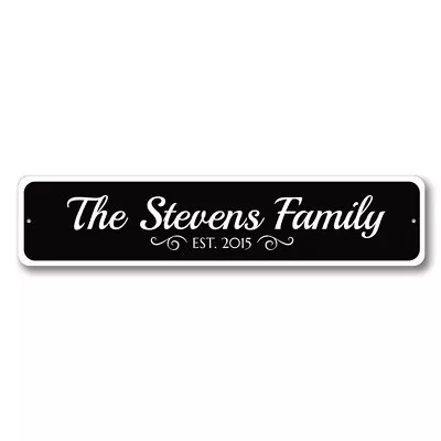 Personalized Family Est. Date Sign Custom Established Date Last Name Metal Decor • $34.87