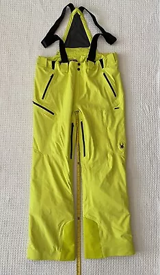 Men's SPYDER Gore-Tex Primaloft Insulated Ski Pants With Recco XL Yellow • $175
