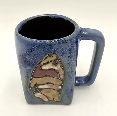 Mara Mexico Stoneware Pottery Coffee Mug Fish Designs Handmade Painted • $15