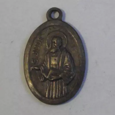 Vtg Oval St Saint Jude Pray For Us Pendant Medal Italy Patron Of Hope • $10