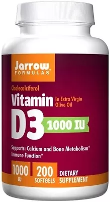 Jarrow Formulas Vitamin D3 1000 IU - 200 Softgels • £16.96