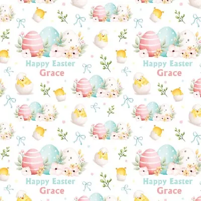 PERSONALISED EASTER EGGS WRAPPING PRESENT WRAP PAPER Add A NAME • £4.49