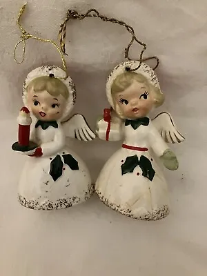 Vintage National Potteries Cleveland NAPCO 1959 Ceramic Christmas Angel Bells • $72.99