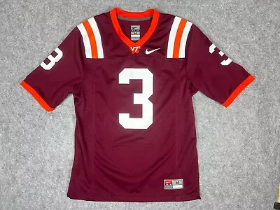 Nike Team NCAA Virginia Tech Jersey Men's Medium Maroon #3 Football • $34.99