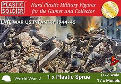 1/72 WW2 American Infantry 1944-45  Plastic Soldier Company  1 X Sprue Unboxed • £8.99