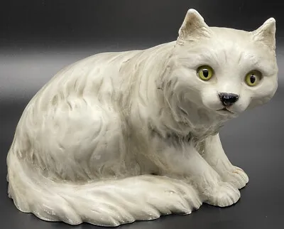 1983 Universal Statuary Corp White Cat Statue Sculpture R 236 Persian 13-1/2   • $20