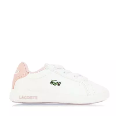 Girl's Lacoste Infant Graduate Lace Up Casual Trainers In White • £28.79