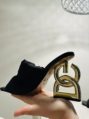 Dolce & Gabbana Gorgeous  DG Logo Heels Slip On Sandals • $490