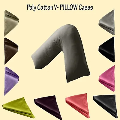 Luxury Polycotton V-Shaped Pillow Case Maternity Orthopedic Support Nursing • £2.97