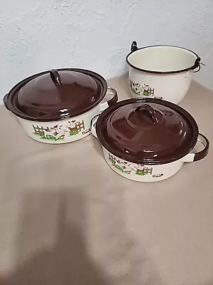 Vintage Cinsa Enamelware 3 Piece Set • $39.99