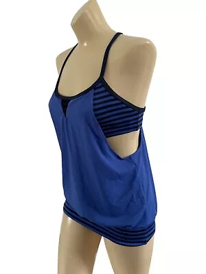 Nike Tank Top Size Women's Built In Bra New Strap DRI FIT Support Small Blue • £13.48