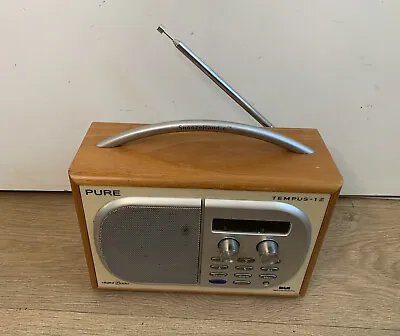 £11.99 • Buy PURE Tempus 1S DAB Digital Radio- Untested- Wooden Case- Alarm Clock