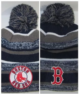 Boston Red Sox New Era Pom Pom Beanie ~Knit Cap ~Classic MLB Patch/Logo ~NEW • $21.49