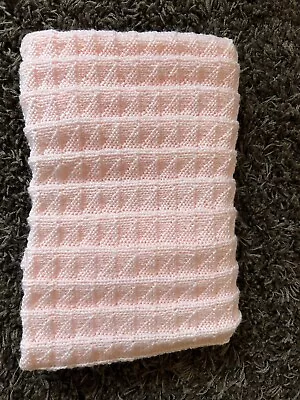 Hand Knitted Baby Blankets Pink • £14