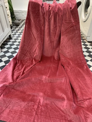 £50 • Buy PERFECT Pink Vintage Cotton Velvet Single Curtain 51 W X 67   L (LOT 2)