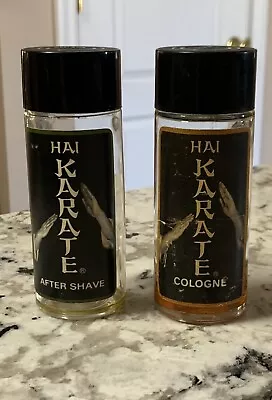 Vintage HAI KARATE AFTER SHAVE And COLOGNE Empty 4 Oz Bottles • $19.99