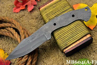 Custom Hammered Spring Steel Blank Hunting Knife HandmadeNo Damascus (MB604-A) • $9.99