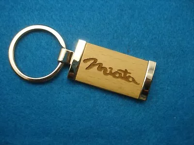 Miata Key Chain Engraved In Wood In A Sturdy Silver Chrome Frame - New • $1
