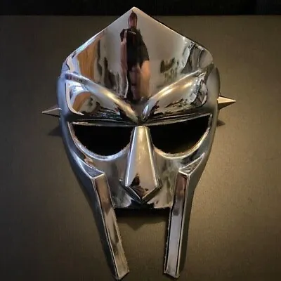 Halloween MF DOOM Mask Mad-villain Steel Face Armor Medieval Hand-Forged • £55