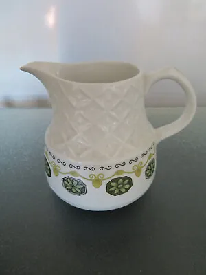 Vintage Ironstone Alfred Meakin England Floral Green 70’s Milk Jug - Retro • £10