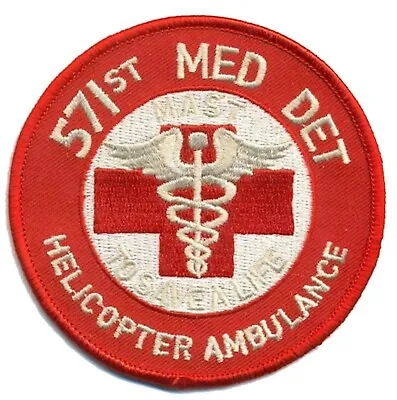 4  Army 571st Medevac Med Det Helicopter Ambulance Hook & Loop Embroidered Patch • $29.99