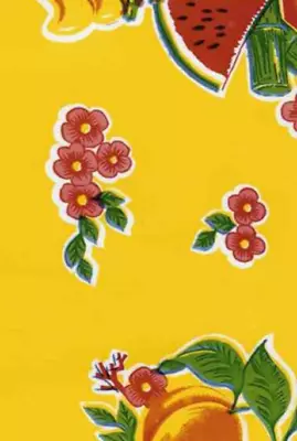 Oilcloth Fabric Tropical Cane Yellow Pattern Sold In Yard Or Bolt • $13.99