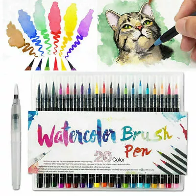 New 20 Colors Art Oil Pen Set Watercolor Drawing Painting Brush Sketch Manga Hot • $9.99