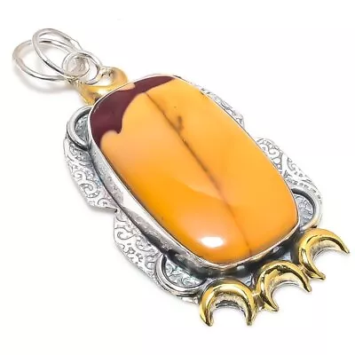 Mookaite Gemstone Handmade 925 Sterling Silver Gift Two Tone Pendant 2.72  S475 • $17.08