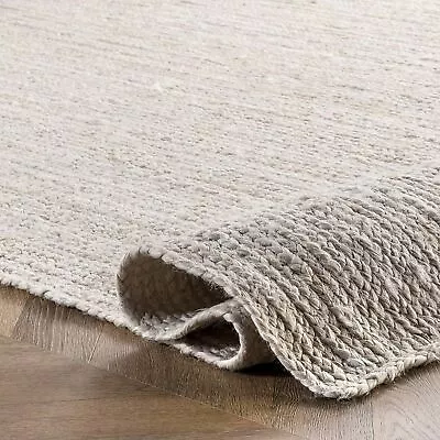 Rug White Jute Carpet 100% Natural Farmhouse Jute Handmade Rustic Runner Braided • $335.31