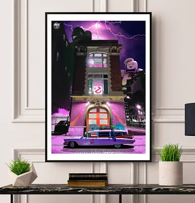 Ghostbusters Ecto 1 Print - 80s Movie Poster Wall Art Artwork Film Decor Gift • £43