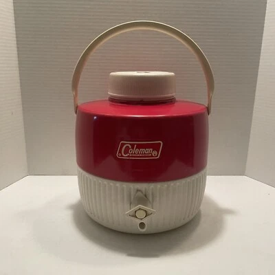 $14.90 • Buy Vintage COLEMAN PICNIC JUG Cooler With Lid, Red 1 Gallon Water Thermos Camping