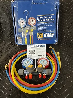 Yellow Jacket 49967 TITAN™ 4-Valve Manifold & Hoses  • $250