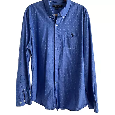 US Polo Assn XL Mens Blue Long Sleeve Button Down Shirt  • $20
