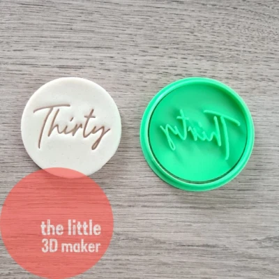 $8.95 • Buy Thirty Number 30 Script Letter Cookie Cutter Stamp Fondant Embosser Birthday