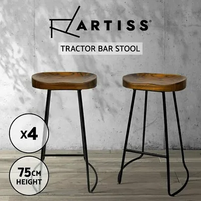 $327.69 • Buy Artiss 4x Vintage Tractor Bar Stools Retro Stool Industrial Chairs Black 75cm