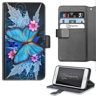Butterfly Phone Case;Pink Flower PU Leather Flip Phone Cover With TPU Insert • $47.48