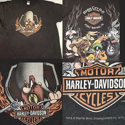 Harley Davidson Warner Bros. Yosemite Sam T-Shirt Sz XL Men's Black Tee INDIANA  • $90