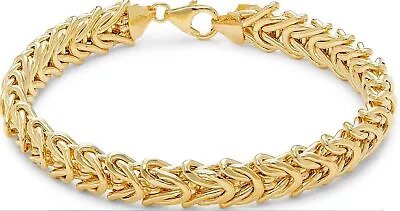 14K Solid Yellow Gold 2mm-7mm Byzantine Chain Square Box Link Bracelet 7.5 -9  • $355.99
