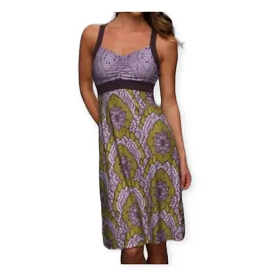$30 • Buy PrAna Womens Breathe Amaya Athleisure Dress Purple Green Size Medium