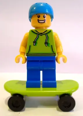 £3.89 • Buy Lego City, Minifigure, Skateboarder With Lime Green Skate Board, New