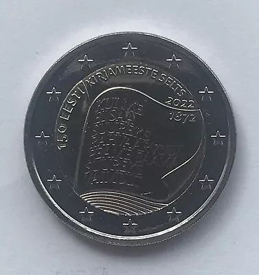 ESTONIA - 2 € Euro Commemorative Coin 2022 - Society Of Estonian Literati 150 • $3.99