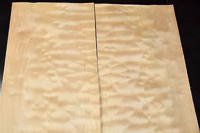 1 Pair Of Quilted Maple Raw Wood Veneer Sheets 7.5 X 23 Inches 1/42nd 3K4667-62 • $49.99