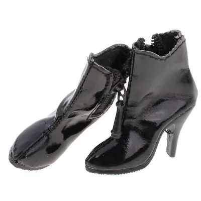 1/6 Scale Female Shoes Side Zipped High Heel Ankle Boots For 12'' Phicen Figures • £16.92