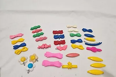Vintage Plastic Snap Tight Clip Barrettes Goody & Others Lot Of 33 USA 70s/80s • $20.31