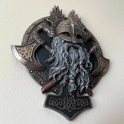 Viking Wall Plaque For Pub Bar Restaurant Decor Hanging Ornament Statue Gift NEW • £34.95