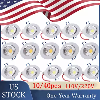 10/40PC 5W COB LED Chip Dimmable Recessed Ceiling Light Spotlight US Stock • $39.54