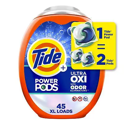 Tide Power Pods Laundry Detergent Soap Packs With Ultra Oxi 45 Ct • $19.94