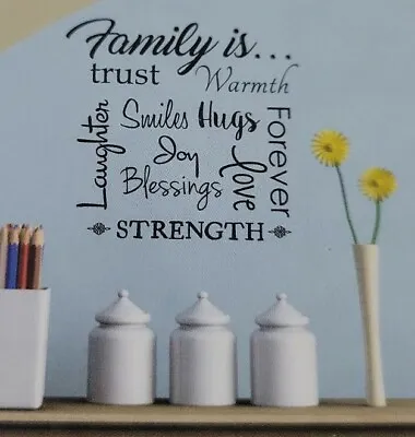 Wall Stickers FAMILY IS FOREVER Removable Vinyl Decal Living Room ~26 PIECES • $5.99